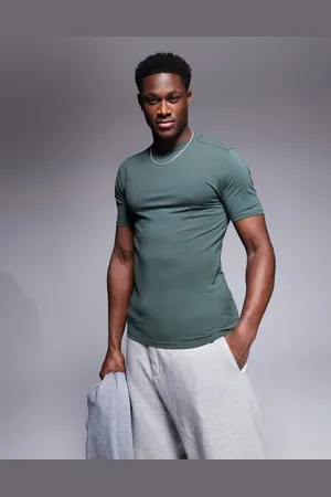 River Island – Muskelshirt in dunklem Khaki