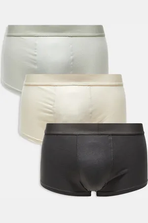 Brave Soul – 3er-Pack eng geschnittene Boxershorts in Anthrazit, Grün, Steinbeige