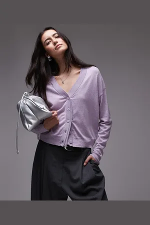MANGO – Oversize-Strickjacke in Flieder