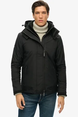 Superdry – Pop Arctic SD-Windcheater – Jacke in /Stein mit Reißverschluss und Kapuze