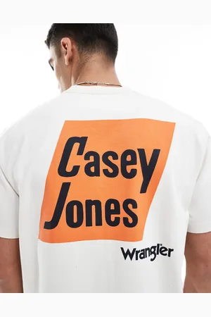 Wrangler – Casey Jones – Schweres Workwear-T-Shirt in Wollweiß mit lockerem Schnitt und Logoprint auf dem Rücken