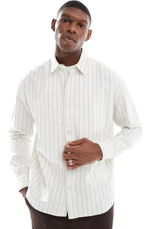 New Look – Gestreiftes Oversize-Hemd in gebrochenem