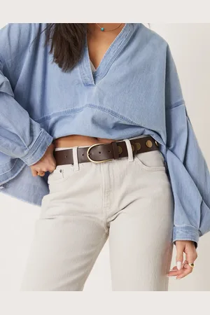 ASOS – Taillen- und Hüftgürtel in verwaschenem mit Nieten-Details