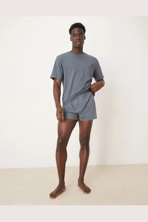 Calvin Klein – Modern Cotton – Lounge-Set in Blaugrau aus T-Shirt und Boxershorts