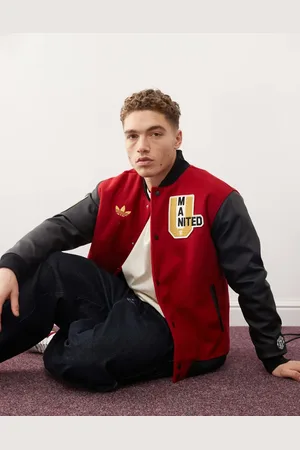 adidas – Manchester United VRCT – Jacke in Burgunderrot