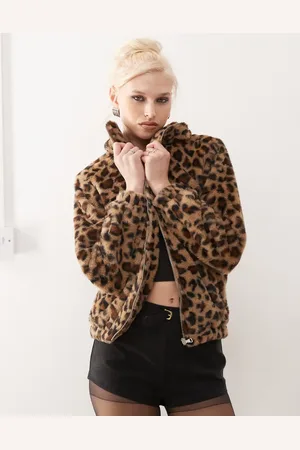Princess Polly – Jacke aus Kunstpelz mit Leopardenmuster und Reißverschluss