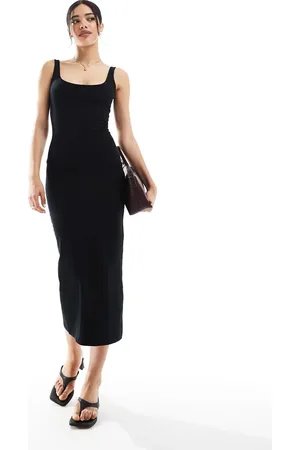 Bershka – Midaxi-Kleid in mit U-Ausschnitt
