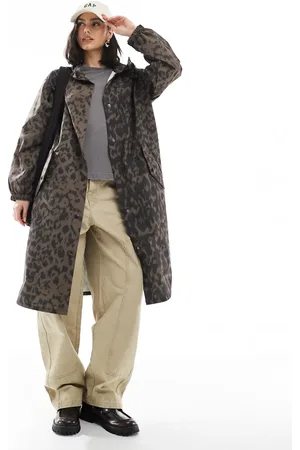 ASOS – Wasserabweisende Regenjacke mit abstraktem Tierfellmuster