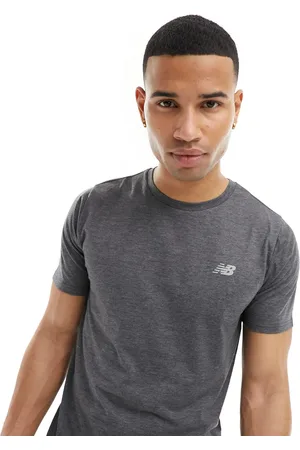 New Balance – Heathertech – Sport-T-Shirt in Dunkelgrau