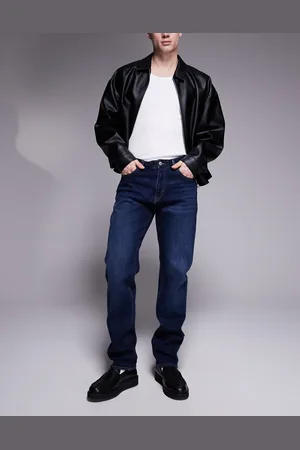 Armani Exchange – Straight Jeans in dunkelblauer Waschung