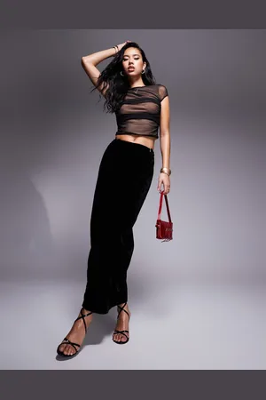 ASOS – Maxi-Wickelrock aus Samt in