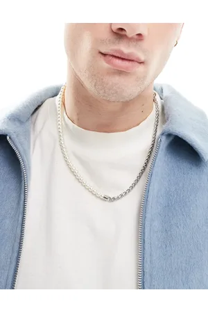 ASOS – Halskette mit Kunstperlen und in Silberoptik