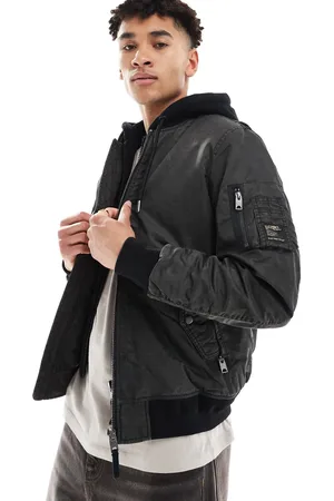 Superdry – Military – Ma1-Bomberjacke in verwaschenem Dunkelgrün