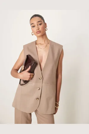 ASOS – Oversize-Weste in Mokka, Kombiteil