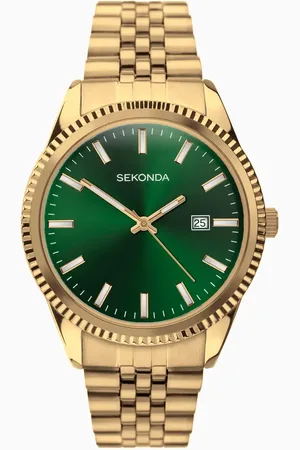 Sekonda – King – Herrenuhr mit grünem Zifferblatt mit 42 mm Durchmesser und Edelstahlarmband