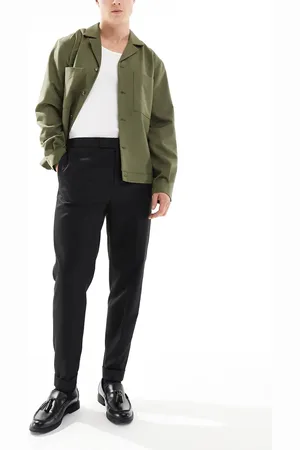 ASOS – Schmal zulaufende Hose aus Twill in mit halbelastischem Bund