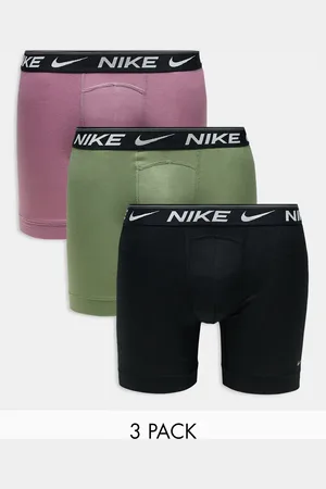 Nike – Dri-FIT Ultra Comfort – 3er-Pack Boxershorts in Grün/Schwarz/Pflaume