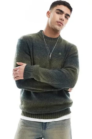 G-Star – Pullover mit Farbverlauf in Dunkelgrün und Marineblau