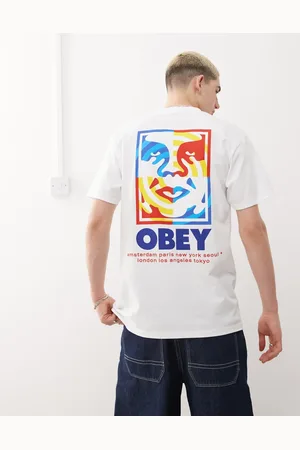 Obey – T-Shirt in mit Zielscheiben-Markenlogo auf dem Rücken