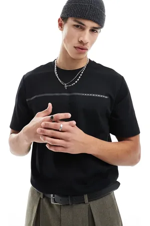 JACK & JONES – Oversize-T-Shirt in mit Streifenlogo in Brusthöhe
