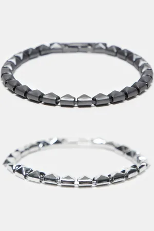 Reclaimed – 2er-Pack Unisex-Armbänder im perlenartigen Design