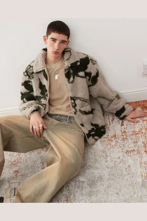 Obey – Mushroom – Kunstfelljacke in Beige