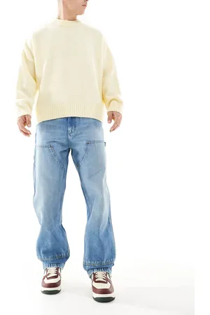 Lee – Lockere Carpenter-Jeans in mittelblauer Waschung mit geradem Schnitt und doppelter Stofflage am Knie