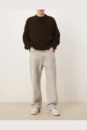 Abercrombie & Fitch – Weite Jeans in grauer Waschung