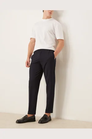 ASOS – Elegante, schmal zulaufende Chinohose in mit Mikrostruktur und elastischem Bund
