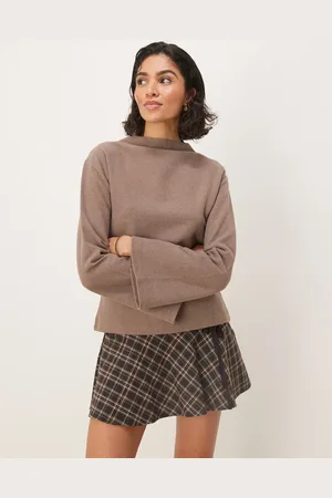 ASOS – Superweiches Sweatshirt in Schokobraun mit Stehkragen, Kombiteil