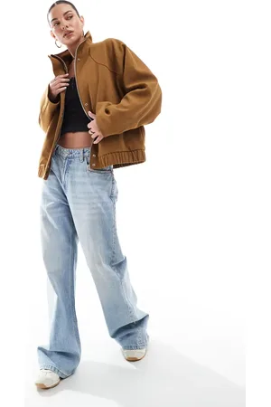 Pull&Bear – Dad-Jacke aus Wildlederimitat in