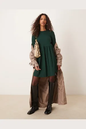 New Look – Langärmliges Mini-Hängerkleid in aus Jersey
