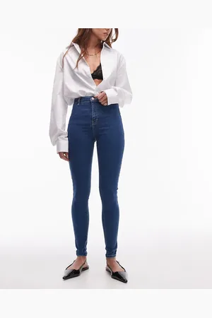 Topshop – Joni – Sehr eng geschnittene Skinny-Jeans in Mittelblau mit hohem Bund