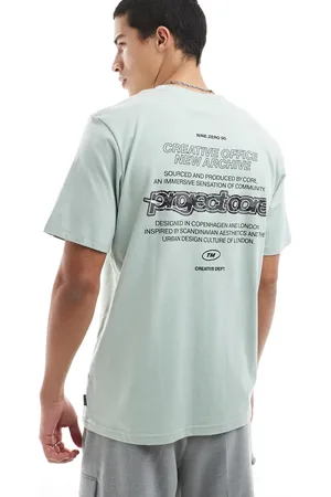 JACK & JONES – Oversize-T-Shirt in Hellgrün mit Rückenprint