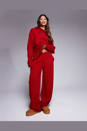 ASOS – Flauschige Strickhose in mit weitem Bein, Kombiteil