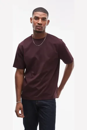 ARKET – Oversize-T-Shirt aus schwerem Interlock-Jersey in Burgunderrot