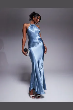 River Island – Träger-Maxikleid in mit Neckholder