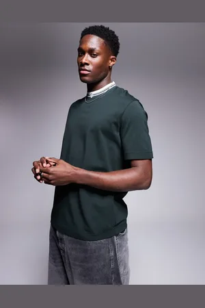 Armani Exchange – T-Shirt in mit kontrastierendem Logo-Ausschnitt