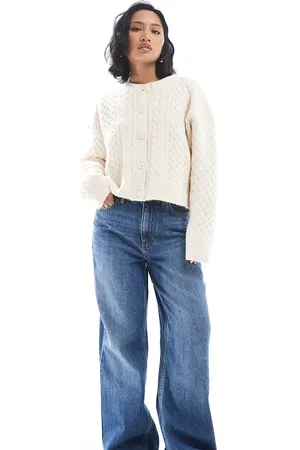 New Look – Adalae – Jeans in Mittelblau mit weitem Bein