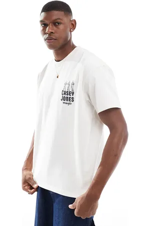 Wrangler – Casey Jones – Schweres Vintage-T-Shirt in Wollweiß mit Workwear-Logo und Oversize-Schnitt