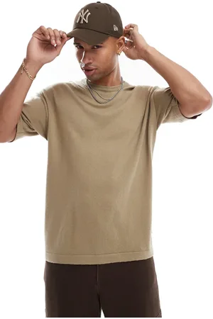 JACK & JONES – Oversize-Strick-T-Shirt in Beige