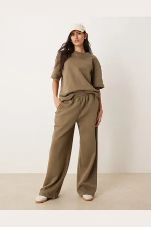 ASOS – Weit geschnittene Jogginghose in Khaki, Kombiteil