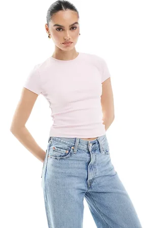 Stradivarius – Schmales, kurzärmliges T-Shirt in