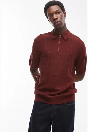 Topman – Kurzärmliges Polohemd aus Strick in mit kurzem Reißverschluss