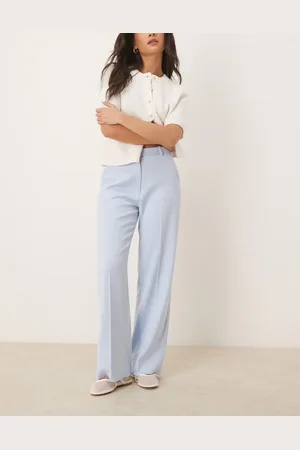 Abercrombie & Fitch – Hose in Himmelblau mit lockerer Passform und hohem Bund