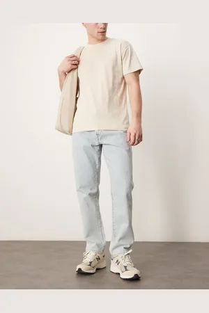 Abercrombie & Fitch – Jeans in blauer Bleichwaschung mit geradem Bein