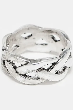 ASOS – Ring in Kordeldesign in poliertem Silberton