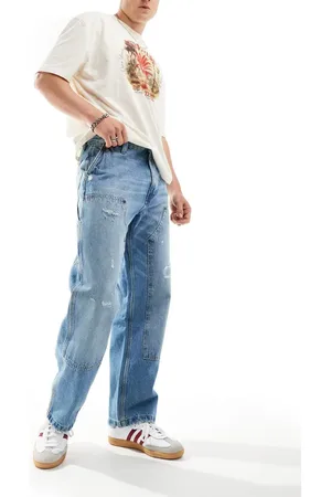 Pull&Bear – Carpenter-Jeans in mit zweilagiger Kniepartie
