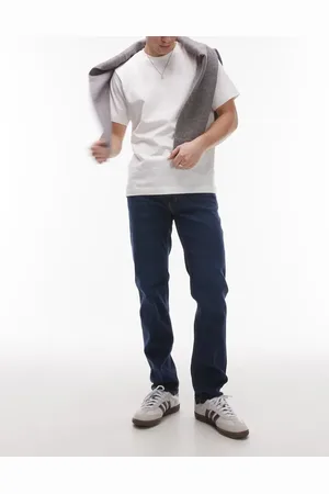 MANGO – Schmal geschnittene Jeans in Dunkelblau