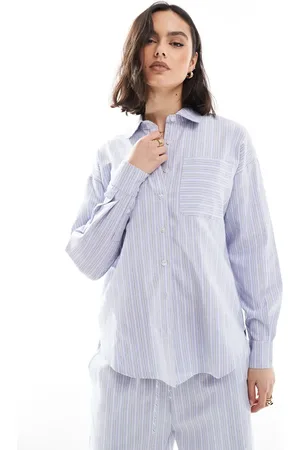 Brave Soul – Gestreifte Hemdbluse in und Weiß, Kombiteil